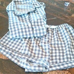 Checkered Pajama Set - Gray